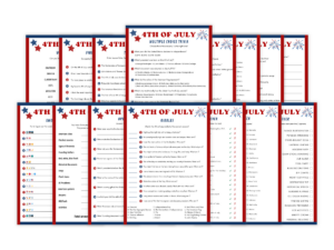 4th of July - 15 Printable Games Bundle - Featured image