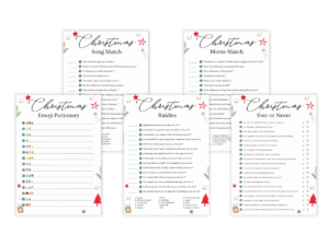 Christmas - 5 Printable Games Bundle - Featured image