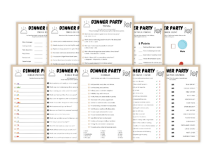Dinner Party - 10 Printable Games Bundle - Featured image