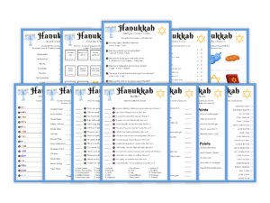 Hanukkah - 12 Printable Games Bundle - Featured image