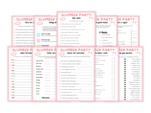 Slumber Party - 10 Printable Games Bundle - Featured image