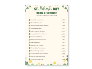 St. Patrick’s Day Printable Game - Draw & Connect - Featured image