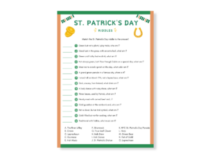 St. Patrick’s Day Printable Game - Riddles - Featured image