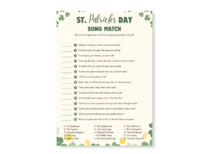 St. Patrick’s Day Printable Game - Song Match - Featured image