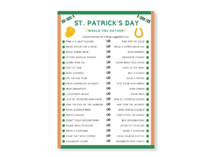 St. Patrick’s Day Printable Game - Would You Rather - Featured image