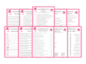 Valentine's Day - 10 Printable Games Bundle - Featured image