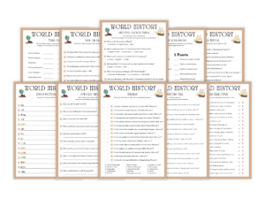 World History - 10 Printable Games Bundle - Featured image