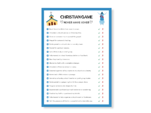 Christian Printable Game - Never Have I Ever - Featured image