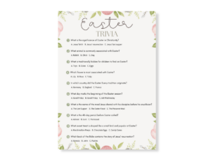 Easter Printable Game - Multiple Choice Trivia - Featured image