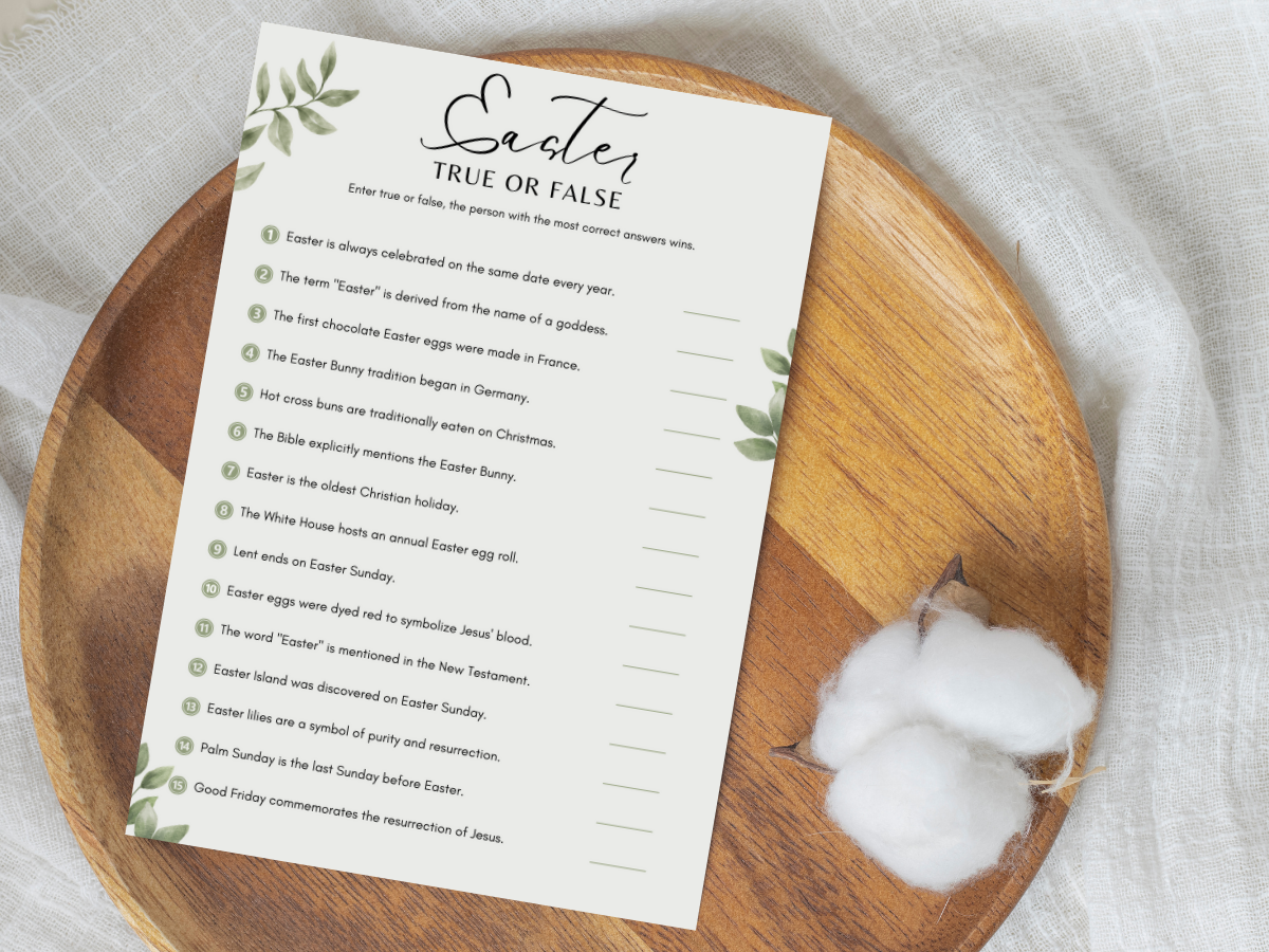 Easter Printable Game - True or False - image 2