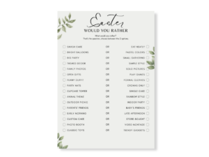 Easter Printable Game - Would You Rather - Featured image