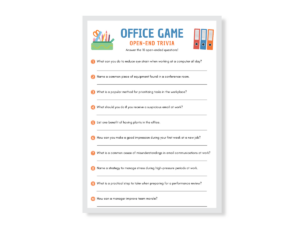 Office Printable Game - Open-end Trivia - Featured image