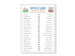 Office Printable Game - Would You Rather - Featured image
