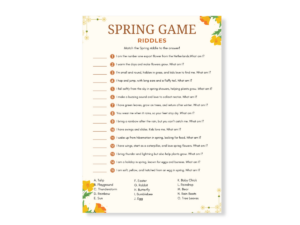 Spring Printable Game - Riddles - Featured image