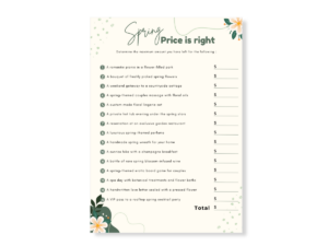 Spring Printable Game - The Price Is Right - Featured image