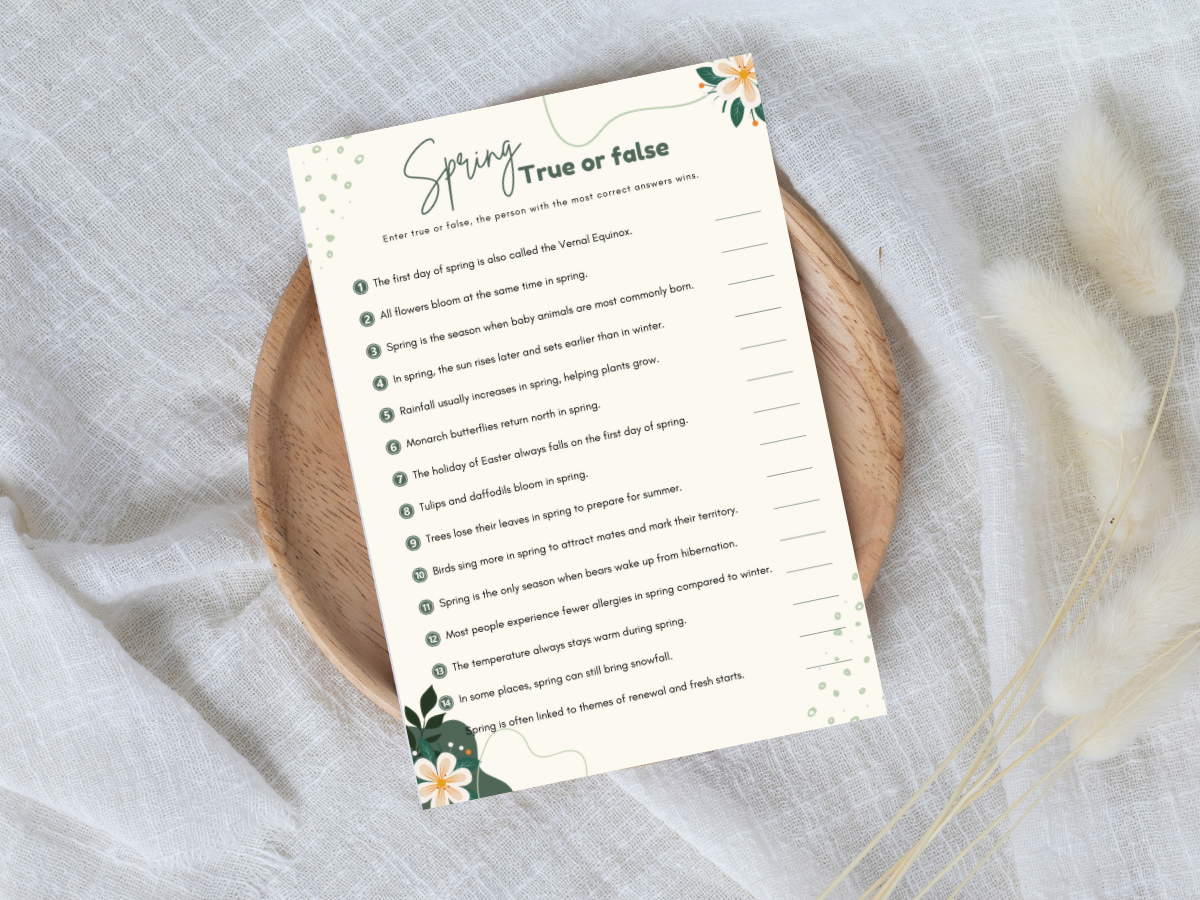 Spring Printable Game - True or False - image 2