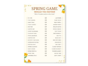 Spring Printable Game - Would You Rather - Featured image