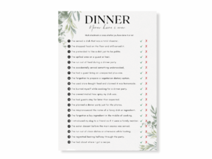 Dinner Party Printable Game - Never Have I Ever - Featured image