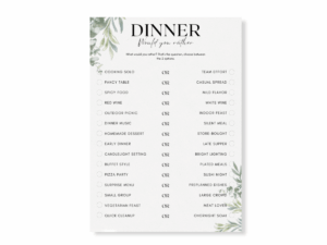 Dinner Party Printable Game - Would You Rather - Featured image