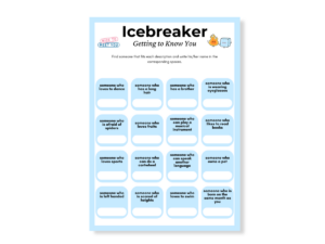 Icebreaker Printable Game - Getting To Know You - Featured image