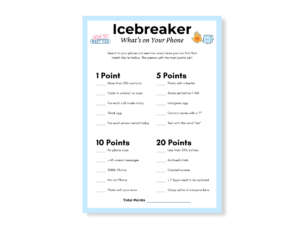 Icebreaker Printable Game - What’s On Your Phone - Featured image