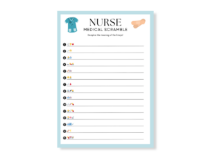 Nurse Printable Game - Emoji Pictionary - Featured image