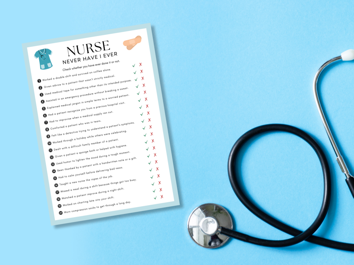 Nurse Printable Game - Never Have I Ever - image 3
