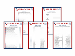 4th of July - 5 Printable Games Bundle - Featured image