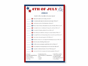 4th of July Printable Game - Riddles - Featured image