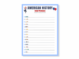 American History Printable Game - Emoji Pictionary - Featured image