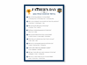 Father’s Day Printable Game - Multiple Choice Trivia - Featured image