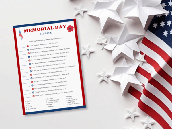 Memorial Day Printable Game - Riddles - image 3