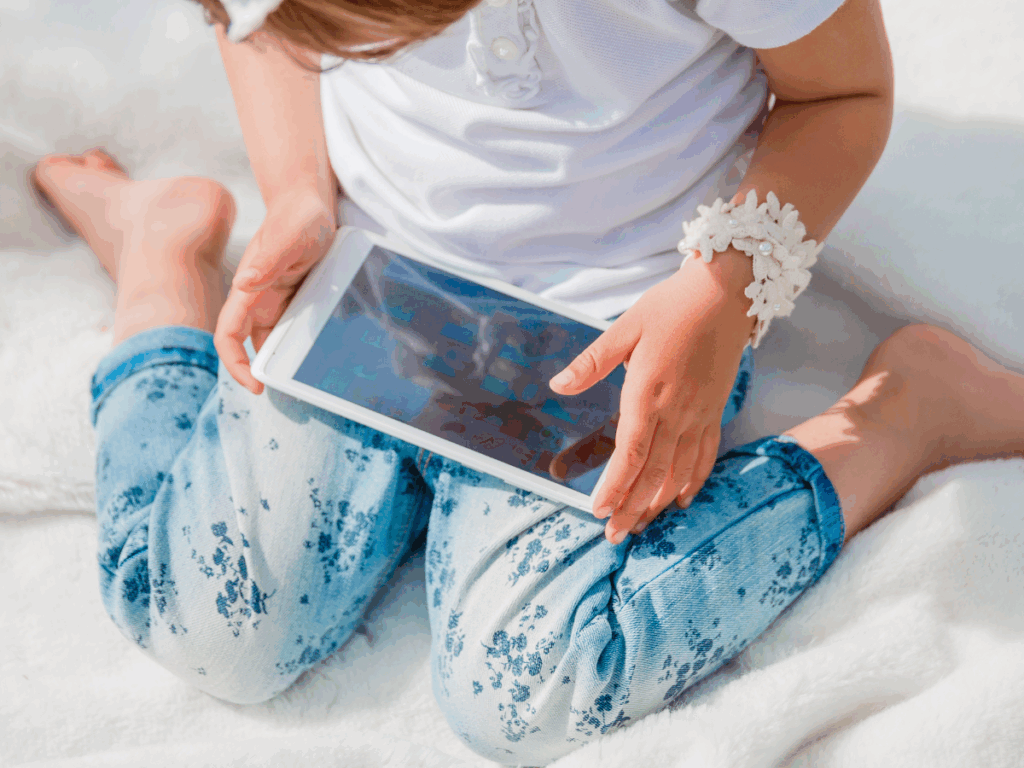 iPad Baby girl using her device