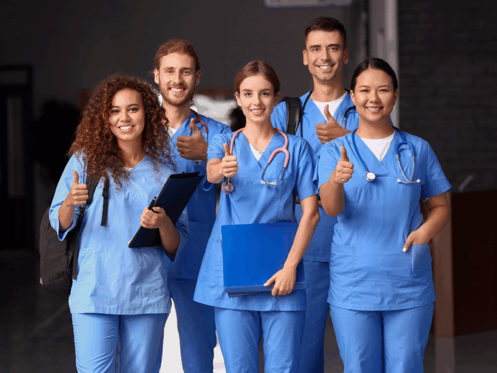 Nurses with thumbs up