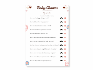 Baby Shower Printable Game - Guess Who - Featured image