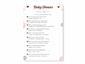 Baby Shower Printable Game - Multiple Choice Trivia - Featured image