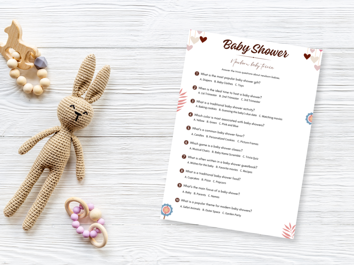 Baby Shower Printable Game - Multiple Choice Trivia - image 3