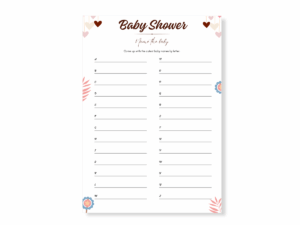 Baby Shower Printable Game - Name the Baby - Featured image