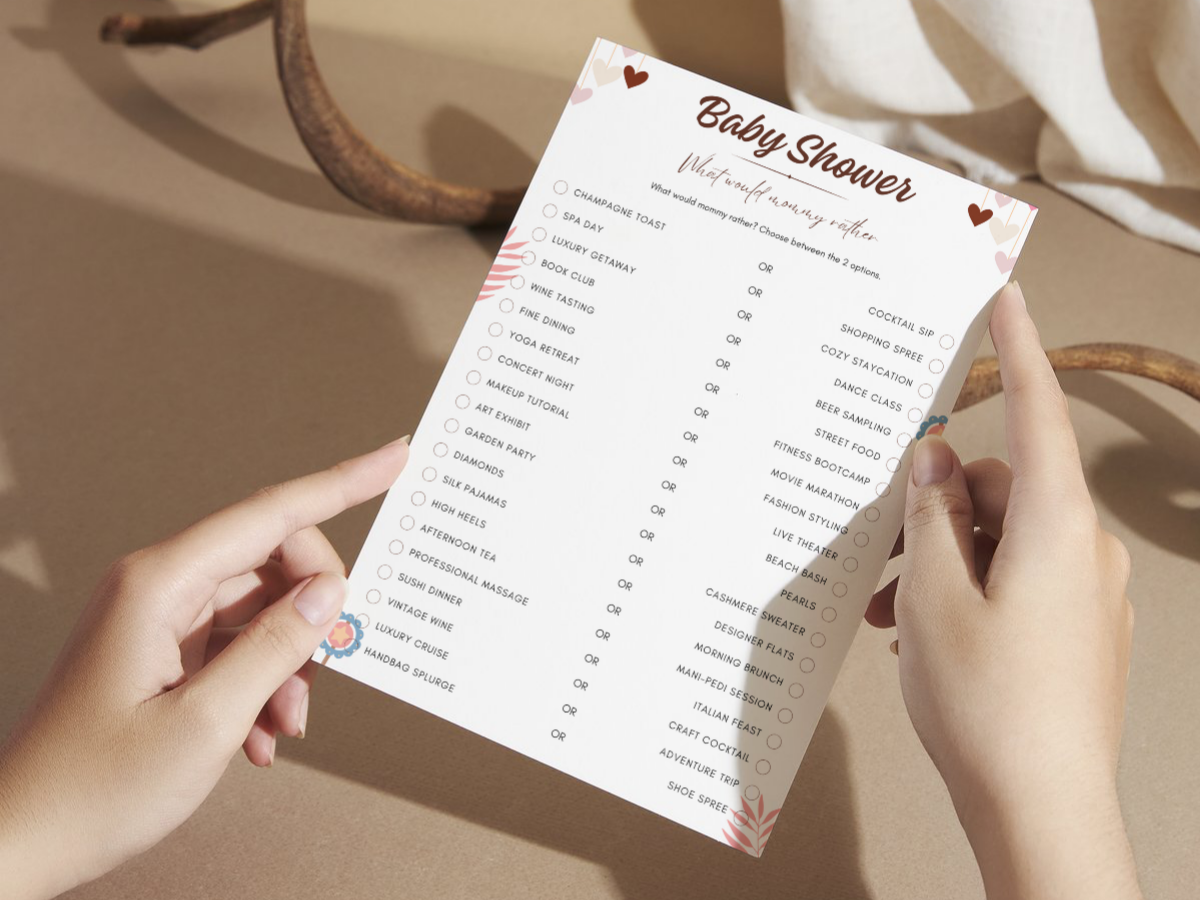 Baby Shower Printable Game - What Would Mommy Rather - image 2