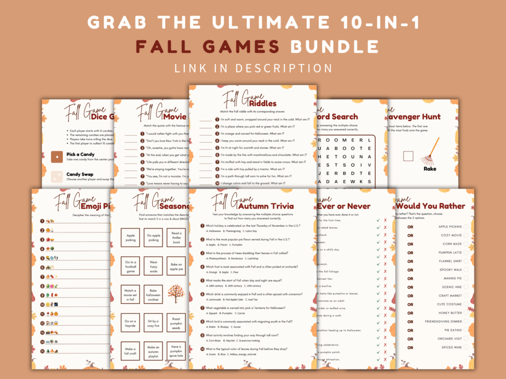 Seasonal fall game bundle
