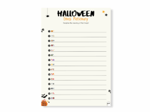 Halloween Minimalistic Printable Game - Emoji Pictionary - Featured image
