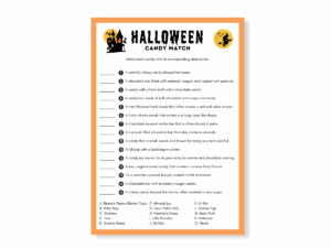 Halloween Printable Game - Candy Match - Featured image