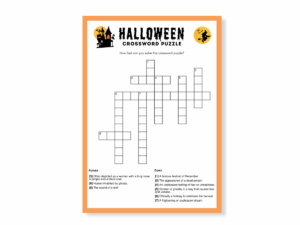 Halloween Printable Game - Crossword Puzzle - Featured image