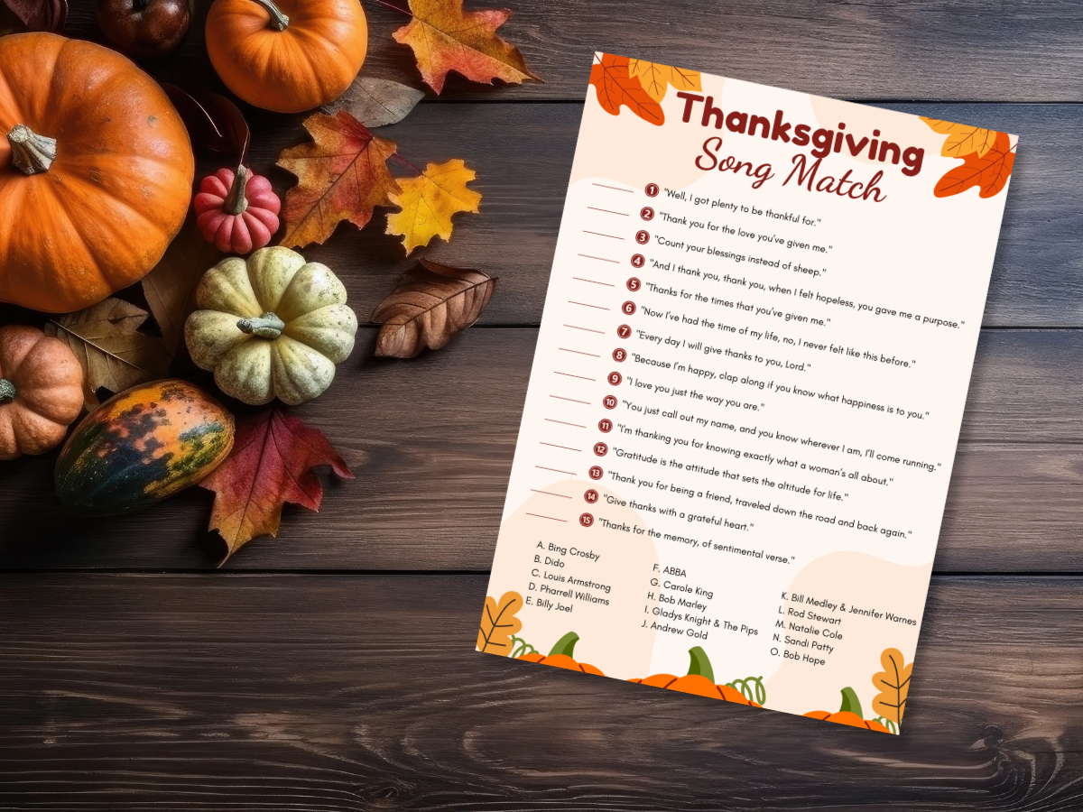 Thanksgiving Printable Game - Song Match - image 2